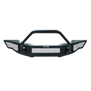 Jeep Wrangler JK Bumper - Front - Go Rhino - Rockline Full Width + Overrider - Textured Black - `07-`20